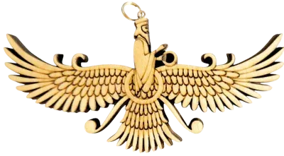 Flat Wood Farohar Pendant, view 3